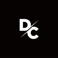 dc logo letter monogram slash con plantilla de diseños de logotipos modernos