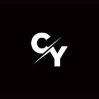 Cy logo letter monogram slash con plantilla de diseños de logotipos modernos vector