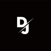 dj logo letter monogram slash con plantilla de diseños de logotipos modernos