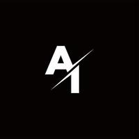 AI Logo Letter Monogram Slash with Modern logo designs template vector
