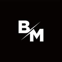 BM Logo Letter Monogram Slash with Modern logo designs template vector