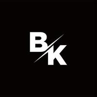 BK Logo Letter Monogram Slash with Modern logo designs template vector