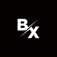 bx logo letter monogram slash con plantilla de diseños de logotipos modernos