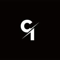CI Logo Letter Monogram Slash with Modern logo designs template vector