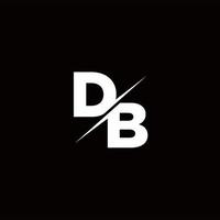 db logo letter monogram slash con plantilla de diseños de logotipos modernos vector