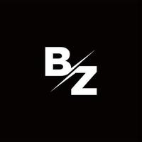 bz logo letter monogram slash con plantilla de diseños de logotipos modernos vector