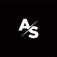 AS Logo Letter Monogram Slash with Modern logo designs template vector