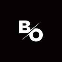 BO Logo Letter Monogram Slash with Modern logo designs template vector