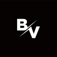 bv logo letter monogram slash con plantilla de diseños de logotipos modernos vector
