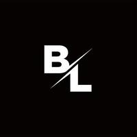 Bl logo letter monogram slash con plantilla de diseños de logotipos modernos vector