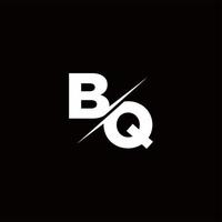 bq logo letter monogram slash con plantilla de diseños de logotipos modernos vector