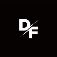 df logo letter monogram slash con plantilla de diseños de logotipos modernos