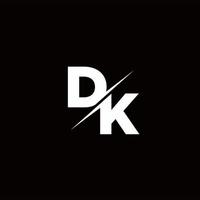 Dk logo letter monogram slash con plantilla de diseños de logotipos modernos vector