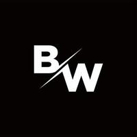 bw logo letter monogram slash con plantilla de diseños de logotipos modernos