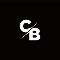 cb logo letter monogram slash con plantilla de diseños de logotipos modernos