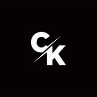 CK Logo Letter Monogram Slash with Modern logo designs template vector