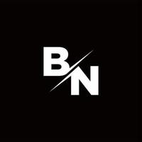 bn logo letter monogram slash con plantilla de diseños de logotipos modernos