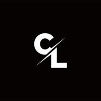 CL Logo Letter Monogram Slash with Modern logo designs template vector