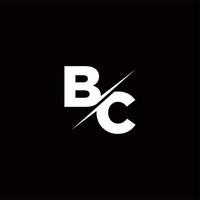 BC Logo Letter Monogram Slash with Modern logo designs template vector