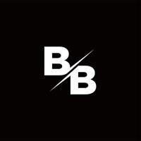 BB logo letra monograma slash con plantilla de diseños de logotipos modernos