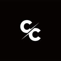 cc logo letter monogram slash con plantilla de diseños de logotipos modernos vector