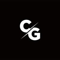 cg logo letter monogram slash con plantilla de diseños de logotipos modernos vector