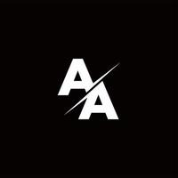 aa logo letra monograma slash con plantilla de diseños de logotipos modernos