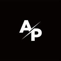 AP logo letter monograma slash con plantilla de diseños de logotipos modernos vector