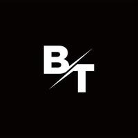 bt logo letter monogram slash con plantilla de diseños de logotipos modernos vector