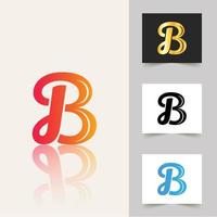 B letter logo professional abstract design vector