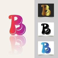 B letter logo professional abstract design vector