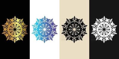 Mandala Decorative And Ornamental Black in white  and Golden Abstract Colorful design Collection vector