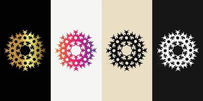 Mandala Decorative And Ornamental Black in white  and Golden Abstract Colorful design Collection vector