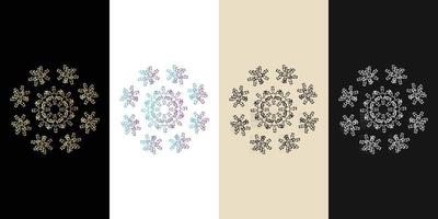 Mandala Decorative And Ornamental Black in white  and Golden Abstract Colorful design Collection vector