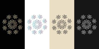 mandala decorativo y ornamental negro en blanco y dorado colección de diseño colorido abstracto vector