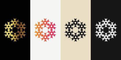 Mandala Decorative And Ornamental Black in white  and Golden Abstract Colorful design Collection vector