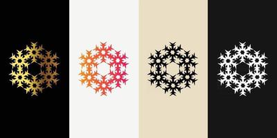 Mandala Decorative And Ornamental Black in white  and Golden Abstract Colorful design Collection vector