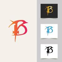 B letter logo professional abstract design vector