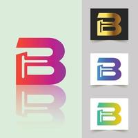 diseño abstracto profesional del logotipo de la letra b vector