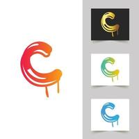 diseño abstracto profesional del logotipo de la letra c vector