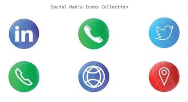 social media map twitter web call icon vector