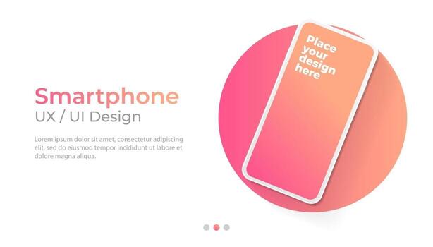 Smartphone with blank screen banner, mockup. Template for UI design interface. vector