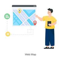 mapa web y navegación vector