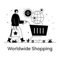 World Wide Shopping vector