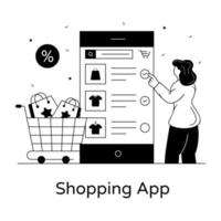 aplicación de compras online vector