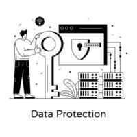 protección y seguridad de datos vector