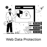 protección de datos web vector