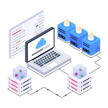 Blockchain Cloud Computing vector