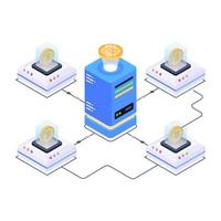 Distributed Blockchain Currency vector