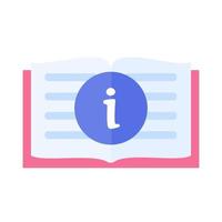 Information icon. data management reading guide Customer information assistance concept vector